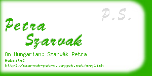 petra szarvak business card